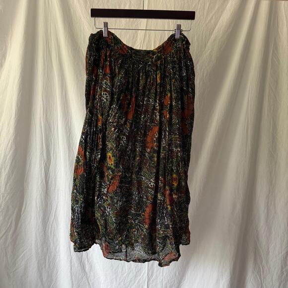 Boho floral cotton midi skirt - Picture 2 of 7